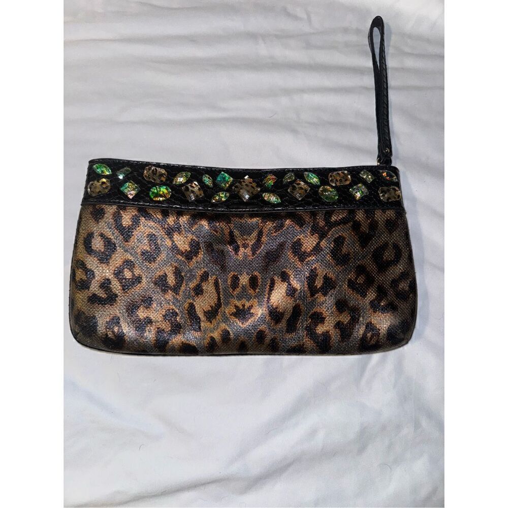 Y2K Christian Audigier animal print clutch